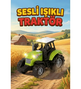 Sesli ve Işıklı Oyuncak Traktör - Yeşil Gerçekçi Çiftlik Aracı (11 cm)
