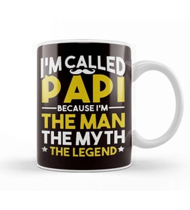 Papi Man Myth Legend Papa Poppa Dad Daddy Father Stepdad Kupa Bardak Porselen