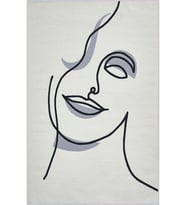 Eliana Home Baskılı, Yıkanabilir Kaymaz Taban Salon Halısı LNA1412 100x150 cm (Gri)