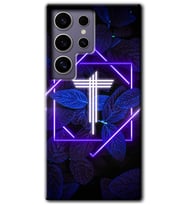 Galaxy S24 Ultra Kılıf HD Desen Baskılı Kılıf - Dark Neon Yaprak T Harfi