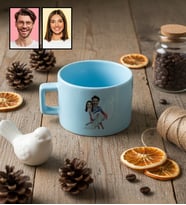 Kişiye Özel Karikatürlü Sevgiliye Hediye Lüks Pastel Fincan Sevgililer Günü Hediyesi