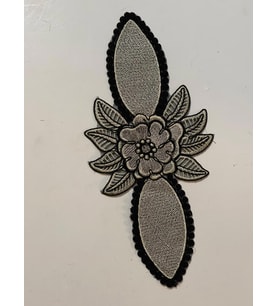 29X13 CM SİYAH VE ALTIN SARISI NAKIŞ İŞLEME GÜPÜR APLİKE ARMA YAMA