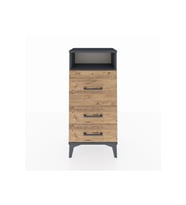 Arges Komodin Tek Raflı 3 Çekmeceli 44x30x96 Antrasit-Çam
