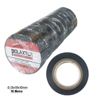 Polaxtor İzole Bant Siyah 10mt 0.13x19x10mm 1.Kalite Pvc 10 Adet PK-6588