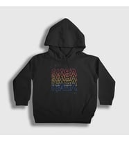 Presmono Unisex Çocuk Siyah Colors Nasa Space Uzay Kapüşonlu Sweatshirt 368498tt