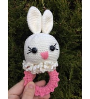Tavşancık Çıngırak Amigurumi Organik Oyuncak