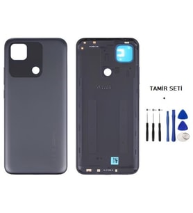 Xiaomi Redmi 10A FULL Kasa Arka Kapak Yan Tuş Takımı SİYAH - TAMİR SETİ
