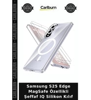 Samsung S25 Edge MagSafe Özellikli Şeffaf IQ Silikon Kılıf Cep Aksesuar Arka Koruyucu