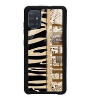 Samsung A51 Uyumlu Zebra Gazete Tasarımlı Glossy Telefon Kılıfı