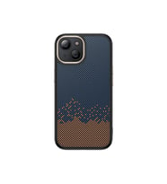 iPhone 15 Kılıf M-safe Şarj Özellikli Karbon Fiber Görünümlü Antina Kılıf (Mavi)