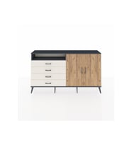Arges Konsol 3 Raflı 4 Çekmeceli 2 Kapaklı 176x30x99 Antrasit-Çam/Aytaşı