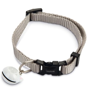 Kedi Boyun Tasması, Zilli, Açık Gri, 20-30cm