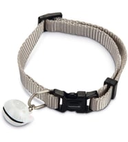Kedi Boyun Tasması, Zilli, Açık Gri, 20-30cm