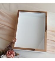 30x40 Cm Beyaz-bronz Fotoğraf Bölümsüz! İsimsiz Ledsiz! Gül Saklama Kutusu