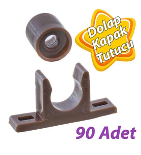 90 Adet Mobilya Dolap Kapak Plastik Çıt Çıt Kahverengi