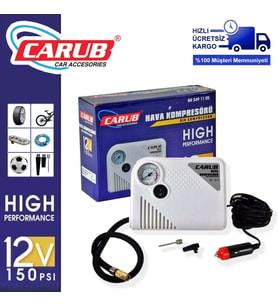 Carub Hava Kompresörü Yassı Tip 12V 150psi (Beyaz)