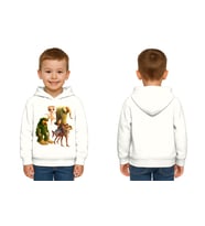 Unisex Brainrot Baskılı Çocuk Swaetshirt Kapüşonlu 3 İplik Şardonlu (Beyaz)