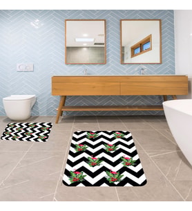 Banyo Halısı Ikili Klozet Takımı Kaymaz Tabanlı Banyo Paspas Takımı (Karışık)