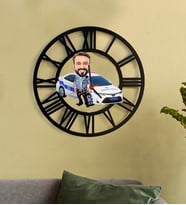 Kişiye Özel Polis Karikatür 3D Ahşap Mdf Duvar Saati 117