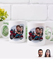 BK Gift Kişiye Özel Sevgililer Karikatürlü İkili Kupa Bardak-103