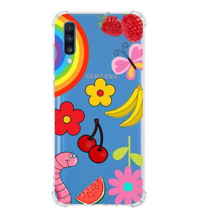 PrintiFy Samsung Galaxy A70S Uyumlu Water Color 5 Baskılı Şeffaf Köşe Korumalı Antişok Kılıf