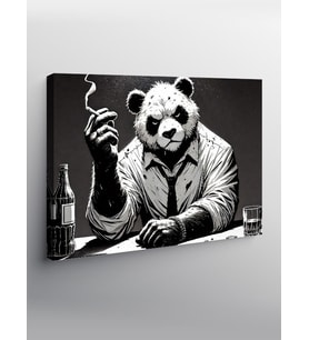 Kanvas Tablo Sigara İçen Panda