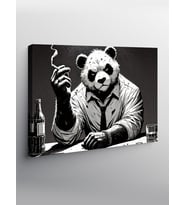 Kanvas Tablo Sigara İçen Panda