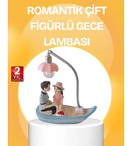 Romantik Çift Figürlü Gece Lambası Sandal Model Sevgiliye Özel Hediye