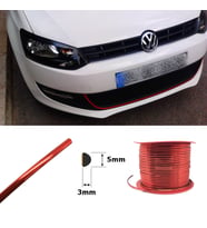 Yapışkanlı Nikelaj Şerit Bant Çıta 5mm 10 Metre Parlak Kırmızı