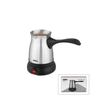 ÇELİK ELEKTRİKLİ CEZVE TÜRK KAHVE MAKİNESİ - 6FİNCAN=500ML 360° KABLOSUZ KULLANIM KATLANIR KULP SCM-9038 (5680)