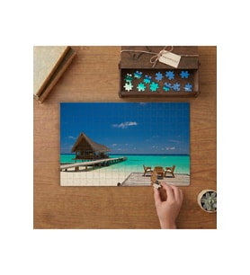 Bahamalar Plajı - Sahil Tasarımı 240 parça Ahşap Puzzle Ahşap Kutuda MP09028
