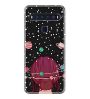 TCL 10L 10 Plus 10SE 20E 20SE 30SE L7 Kılıf Desemli Silikon Space Woman 1311
