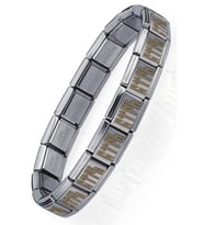 Göktürkçe Türk Yazılı İtalyan Charm Unisex Çelik Bileklik scb56 (Beyaz)