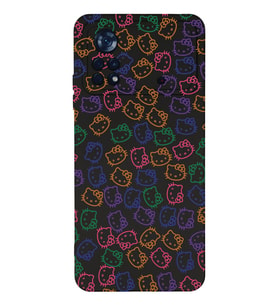Xiaomi Poco X4 Pro Uyumlu Lansman Kılıf Hello Kitty Tasarımlı İçi Kadife Kapak-Siyah (Şeffaf)
