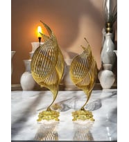Metal Desenli Dekoratif Obje (Gold)