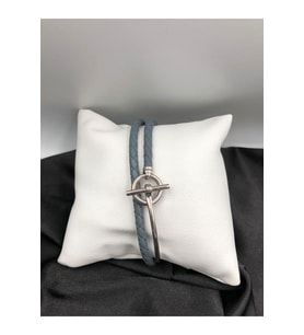 Yeni Tasarım Unisex Hakiki Deri 925 Ayar Gümüş Bileklik