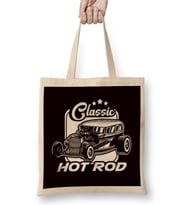 Classic Hot Rod Old American Cars Automobile Muscle Garage Bez Çanta Uzun Saplı