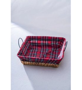 Acar Rustika Nomia Kare Hasır Ekmek Sepeti 26.5 x 26.5 x 7 cm