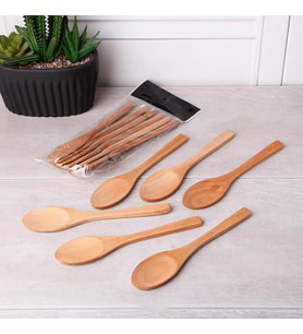 Hometarz 6 lı Bambu Kaşık Salça Kaşığı Bambu Kaşık Set 17 cm