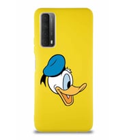 Huawei P Smart 2021 Soft Premier Kapak Donald Duck-F Tasarımlı Silikon Kılıf - Sarı (Şeffaf)