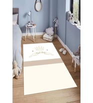 Dijital Baskılı Kaymaz Taban Yıkanabilir Kolay Temizlenir Modern Çocuk Odası Halısı NDÇ-HT-1040 (Krem)
