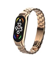 Xiaomi Mi Band 7 Uyumlu Kordon Paslanmaz Metal Baklalı Tasarım KRD-04 Kayış