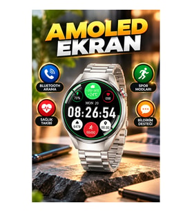 AMOLED Ekranlı Akıllı Saat – Bluetooth Arama, Sağlık Takibi ve Bildirim Özellikli