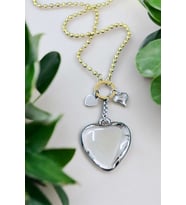 Çok Kalpli Çelik Charm Kolye