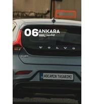06 Ankara Elmadağ Plaka Kodlu Beyaz Araç Sticker Elmadağ İlçe Yazılı Ankara Özel Tasarım 40x8 cm Şehir ve İlçe Temalı Kaliteli Sticker