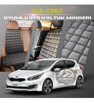 Kia Ceed Antrasit Renk Tay Tüyü Cepli & Terletmez Sırtlı Oto Koltuk Minder Seti - Koltuk Koruma Kılıfı (ÖN & ARKA TAM SET)