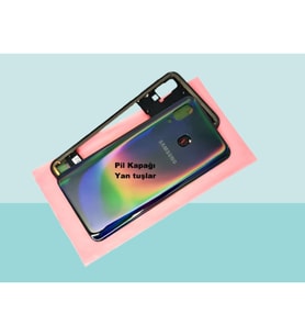 Tkgz - Samsung Galaxy A40 A 405 FULL KASA Arka Kapak Batarya Kapağı - SİYAH