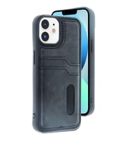 Apple iPhone 11 Kılıf Sara Kartvizitli Deri Kılıf - Siyah