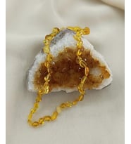 Kolye Kehribar Amber Doğaltaş Düğümlü Bebek Kolyesi 17873