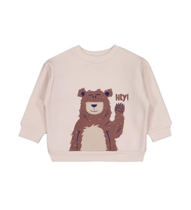 Civil Boys Hey Ayı Baskılı 2-5 Yaş Sweatshirt - Bej